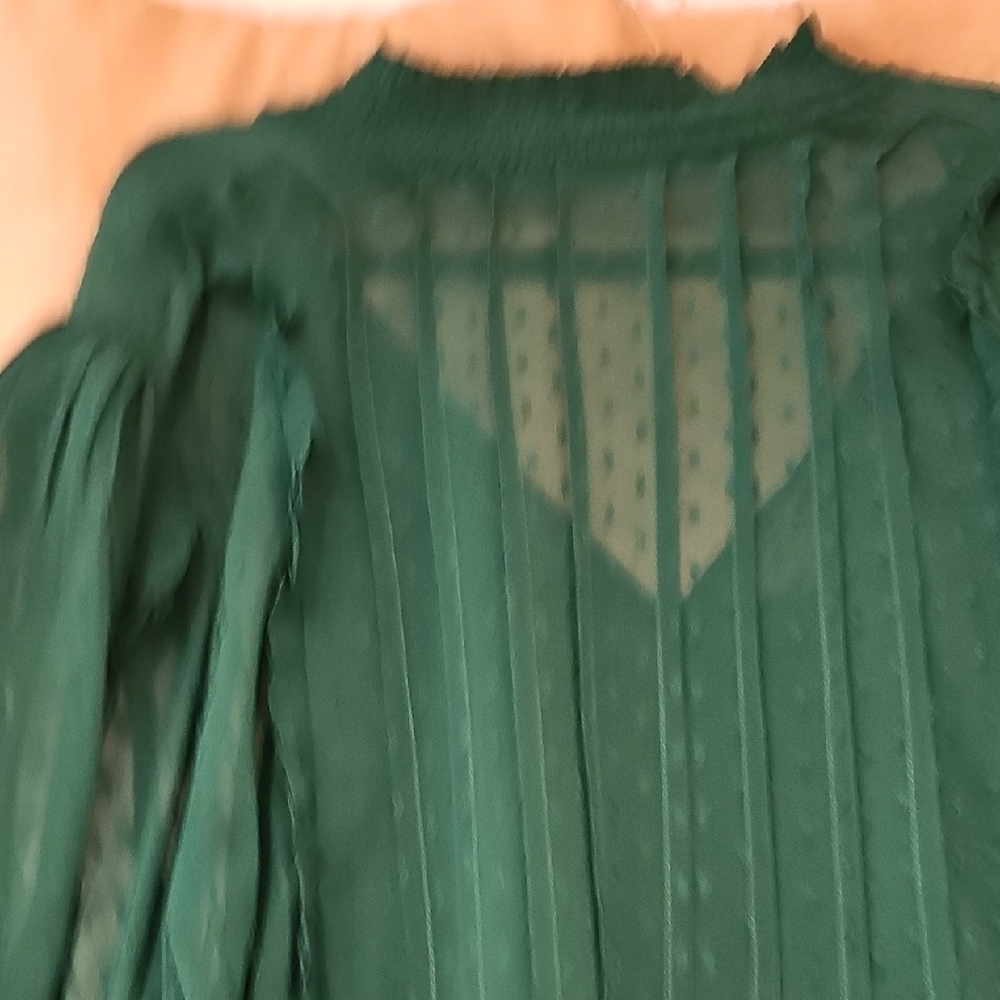 FARM Rio Emerald Ruffle Long Sleeve Blouse - Picture 6 of 11